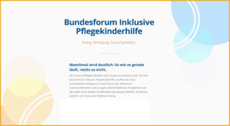 Screenshot für das Bundesforum Inklusive Pflegekinderhilfe unter inklusive-pflegekinderhilfe.de